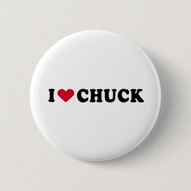 I LOVE CHUCK PINBACK BUTTON (Front)