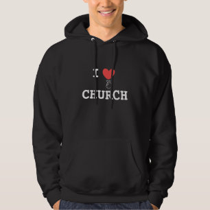 I love church Red finger heart Hoodie