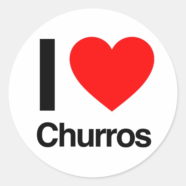 i love churros classic round sticker (Front)