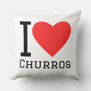 I love churros throw pillow