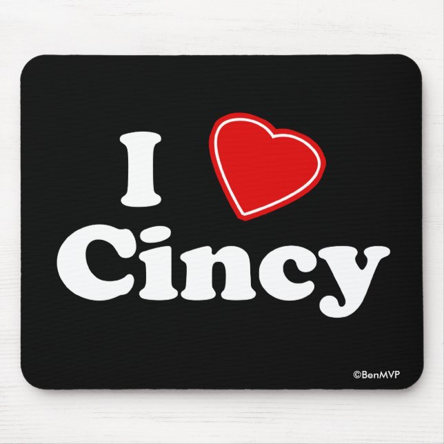 I Love Cincy Mouse Pad (Front)