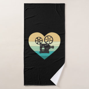I Love Cinema Retro Movie Projector Bath Towel