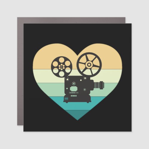 I Love Cinema Retro Movie Projector Car Magnet