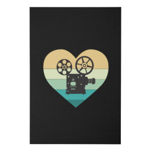I Love Cinema Retro Movie Projector Faux Canvas Print