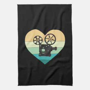 I Love Cinema Retro Movie Projector Kitchen Towel