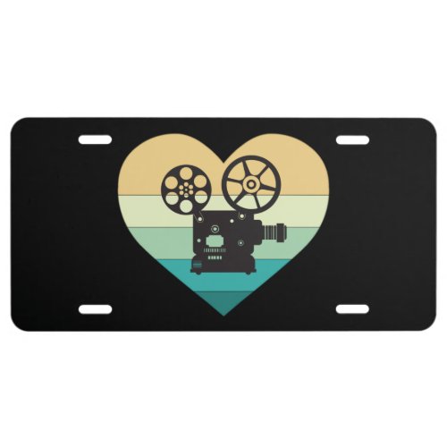 I Love Cinema Retro Movie Projector License Plate