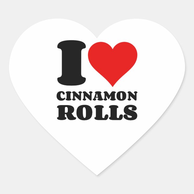 I LOVE CINNAMON ROLLS HEART STICKER (Front)