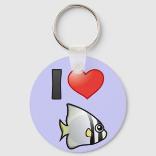 I Love Circular Batfish Keychain