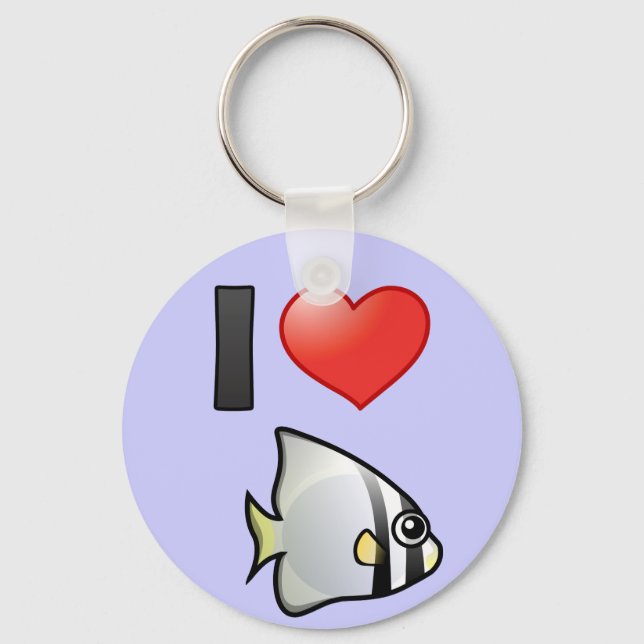I Love Circular Batfish Keychain (Front)