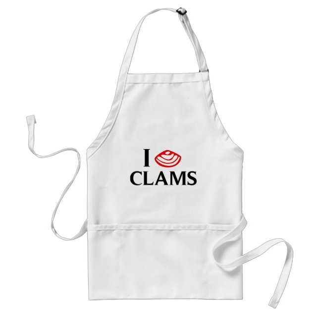 I Love Clams Adult Apron (Front)
