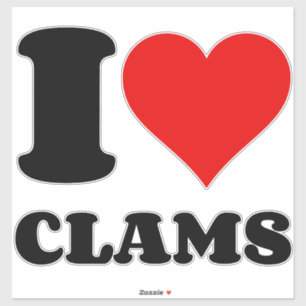 I LOVE CLAMS STICKER