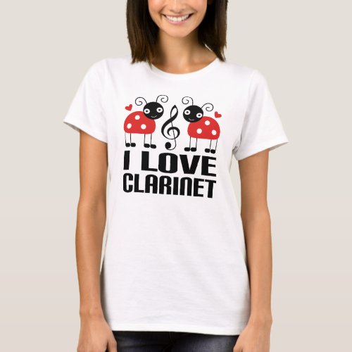 I Love Clarinet Ladybug T_Shirt