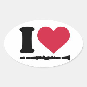 I love clarinet oval sticker