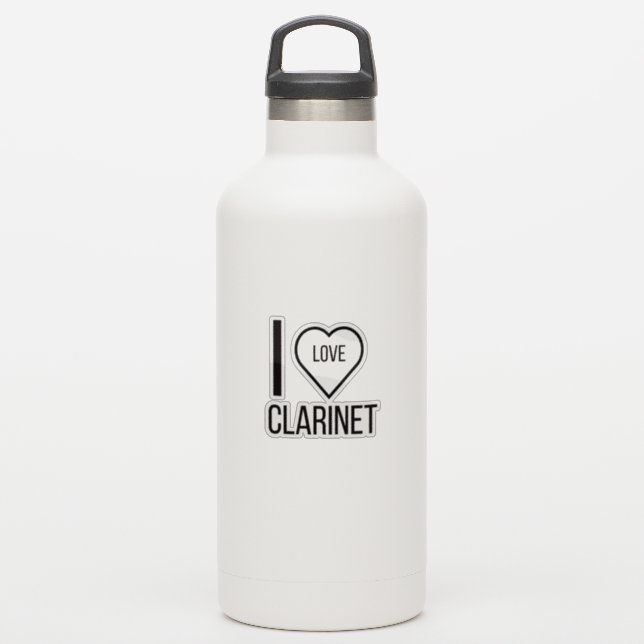 I LOVE CLARINET STICKER (Waterbottle)