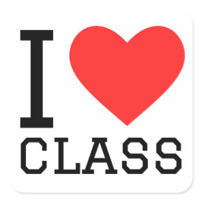 I love class square sticker