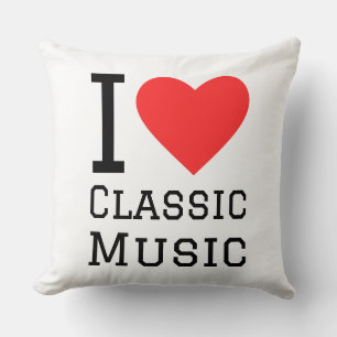 I love classic music throw pillow
