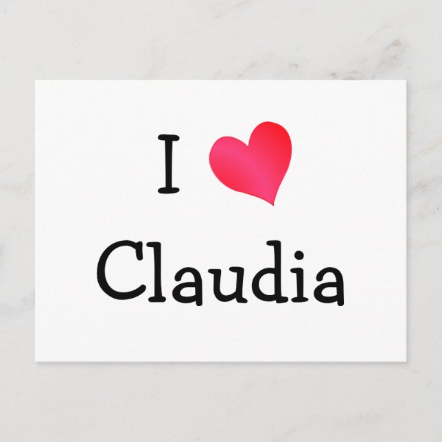 I Love Claudia Postcard (Front)