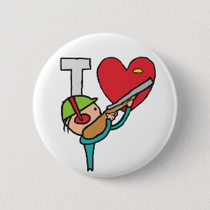 I Love Clay Pigeon Shooting Button