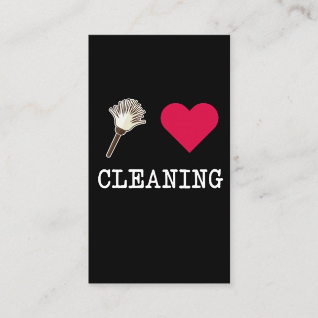 I love Cleaning Funny Housekeeper Business Card (Front)