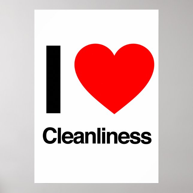 i love cleanliness poster (Front)