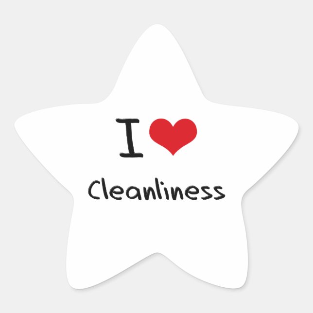 I love Cleanliness Star Sticker (Front)