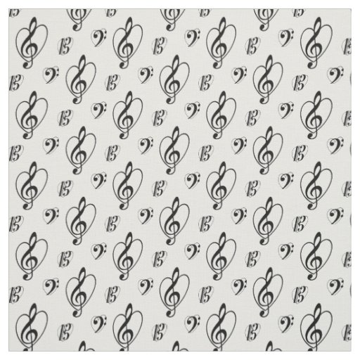 "I Love Clefs" Fabric