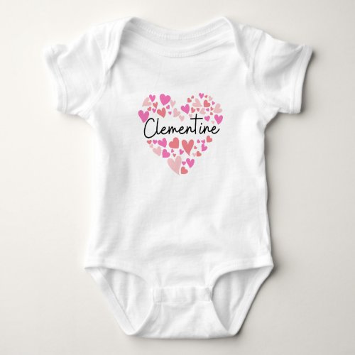 I love Clementine _ hearts for Clementine Baby Bodysuit