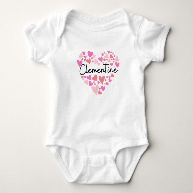 I love Clementine - hearts for Clementine Baby Bodysuit (Front)