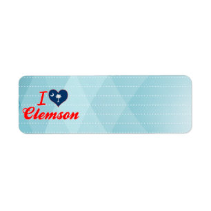 I Love Clemson, South Carolina Label