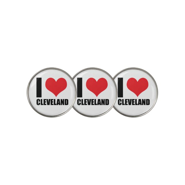 I love Cleveland  Golf Ball Marker (3 Up)