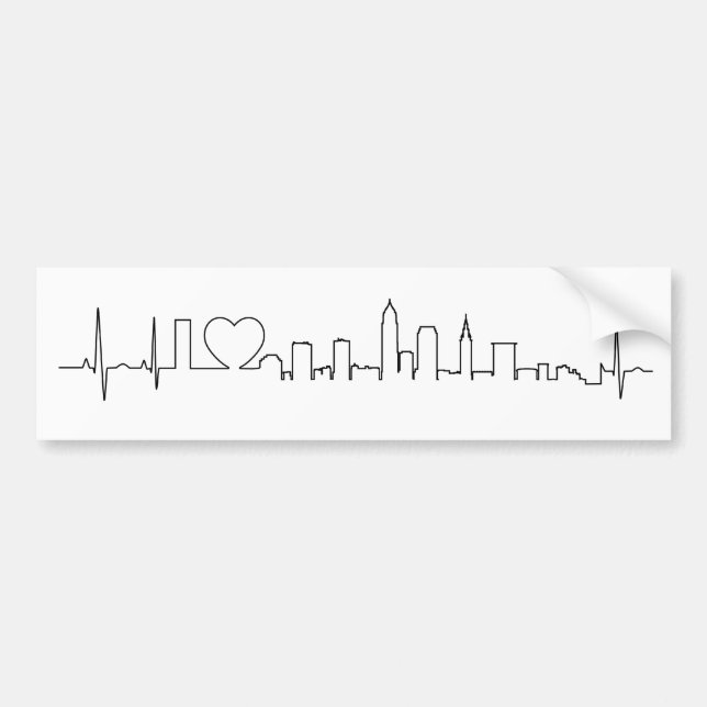 I love Cleveland in an extraordinary ecg style Bumper Sticker (Front)