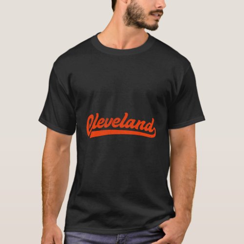 I Love Cleveland Ohio Sports Script T_Shirt