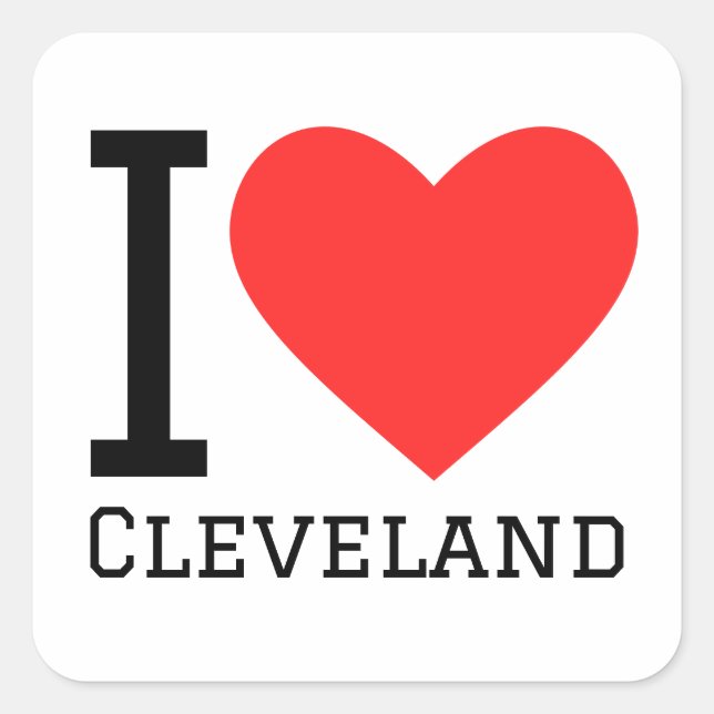 I love Cleveland  Square Sticker (Front)
