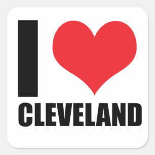I love Cleveland Square Sticker