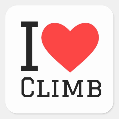 I love climb square sticker