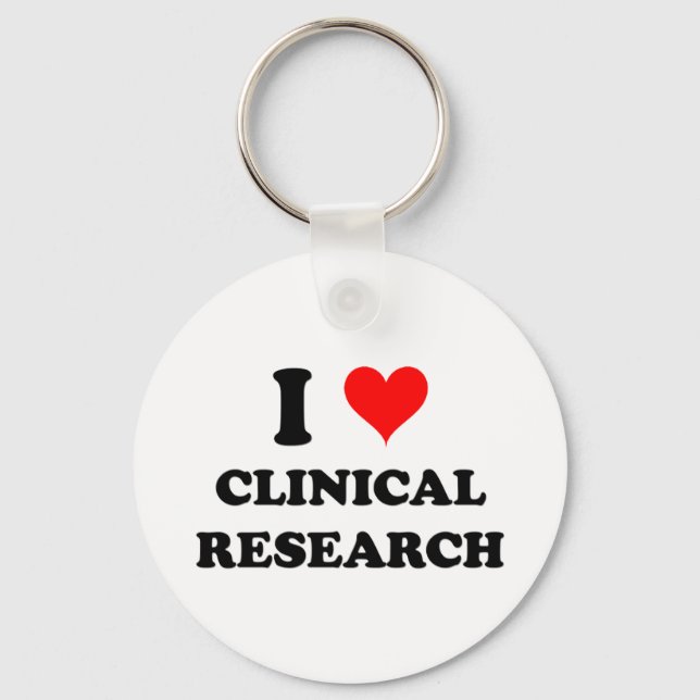 I Love Clinical Research Keychain (Front)