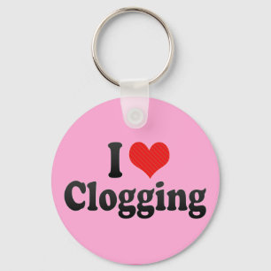 I Love Clogging Keychain