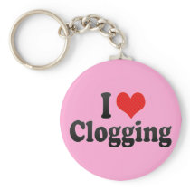 I Love Clogging Keychain