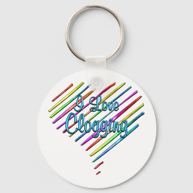 I Love Clogging Keychain (Front)