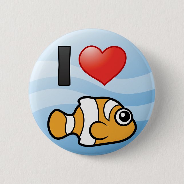 I Love Clownfish Button (Front)