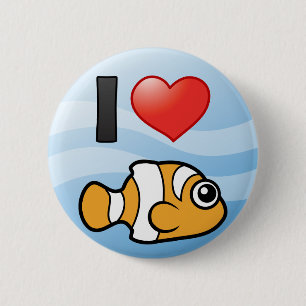 I Love Clownfish Button