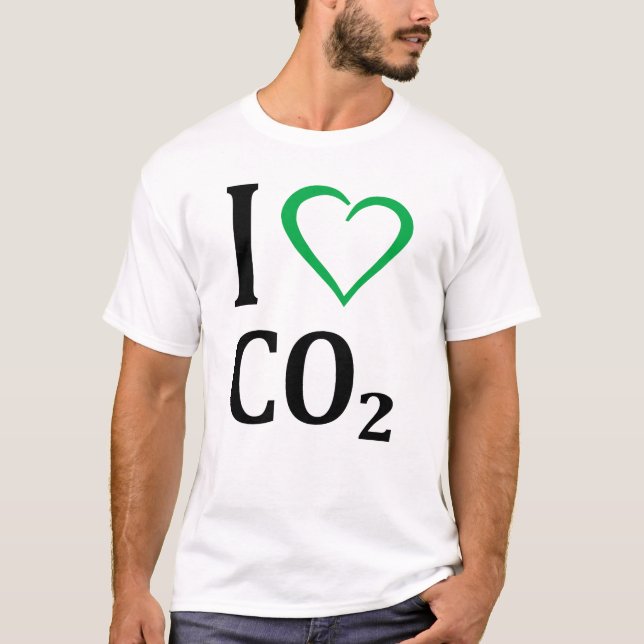 I Love CO2 Carbon Dioxide T-Shirt (Front)