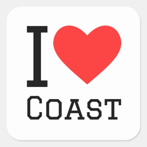 I love coast square sticker