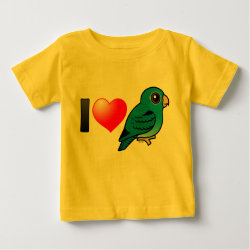 I Love Cobalt Lineolated Parakeets Baby Fine Jersey T-Shirt