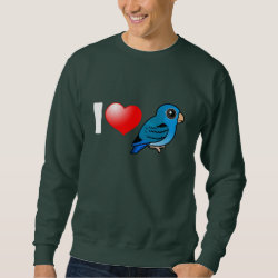 I Love Cobalt Lineolated Parakeets Men's Basic Sweatshirt