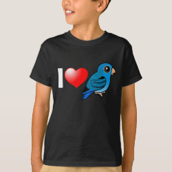 I Love Cobalt Lineolated Parakeets Kids' Hanes TAGLESS® T-Shirt