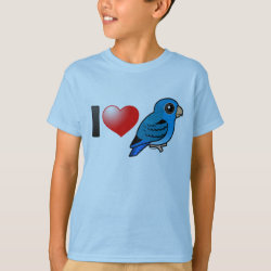 I Love Cobalt Lineolated Parakeets Kids' Hanes TAGLESS® T-Shirt