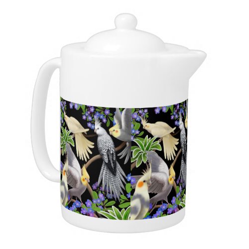 I Love Cockatiel Parrots Medium Teapot