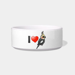 I Love Cockatiels Cat Food Bowl