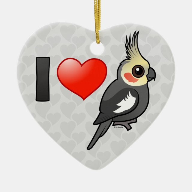I Love Cockatiels Heart Ornament Cute Bird Gifts